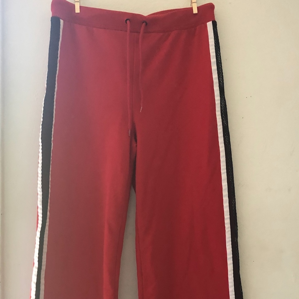 Red Mesh Track Pants